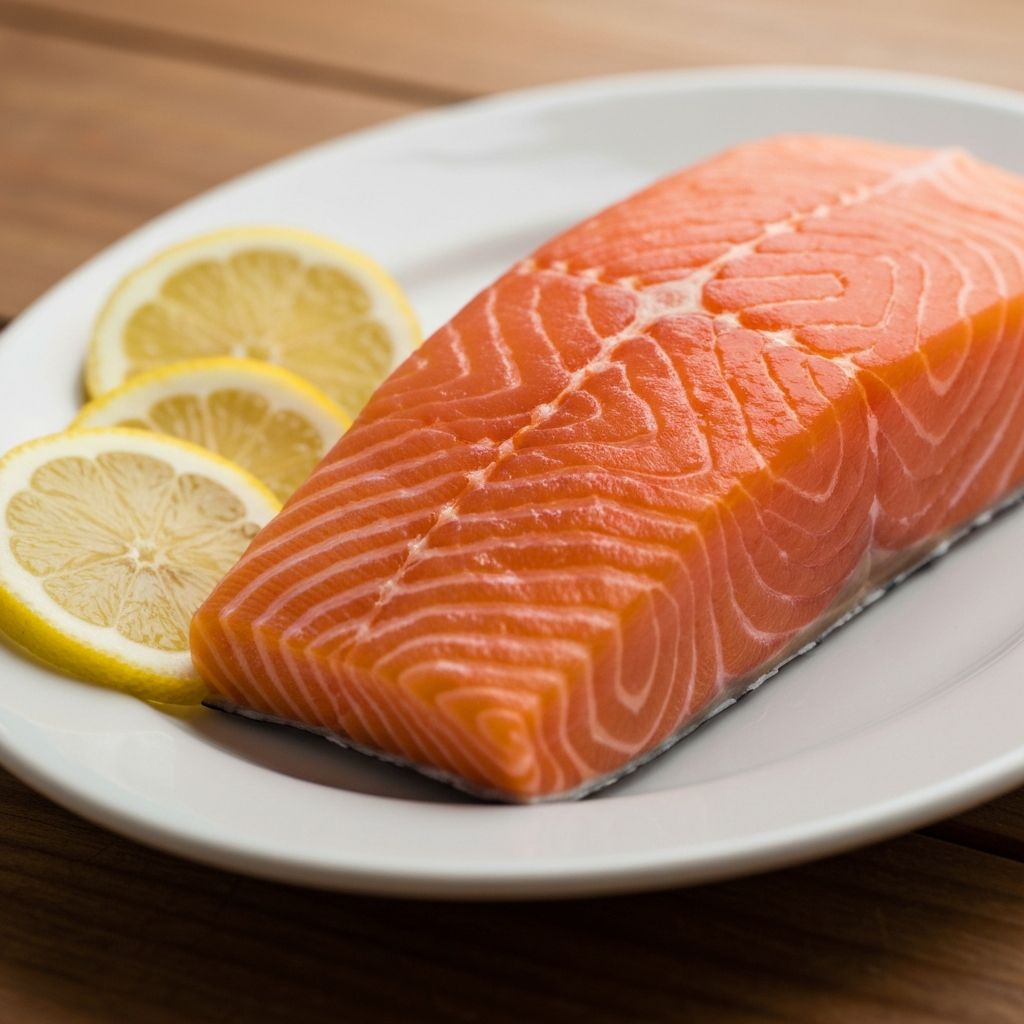 Fresh salmon rich in omega-3 fatty acids